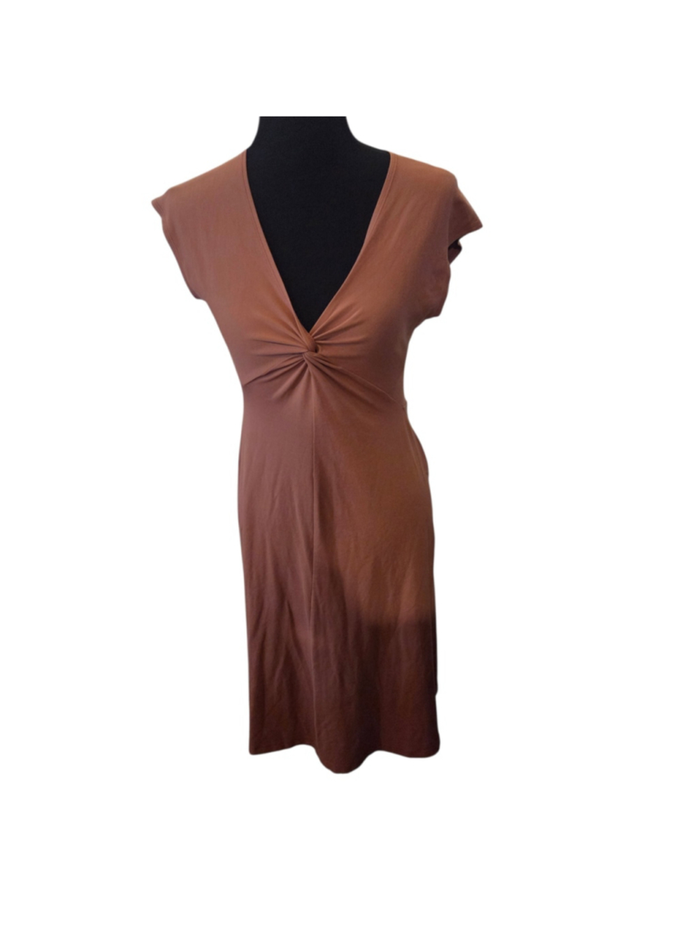 Patagonia Midi Dress Size S Brown Twist Front - Picture 2 of 5